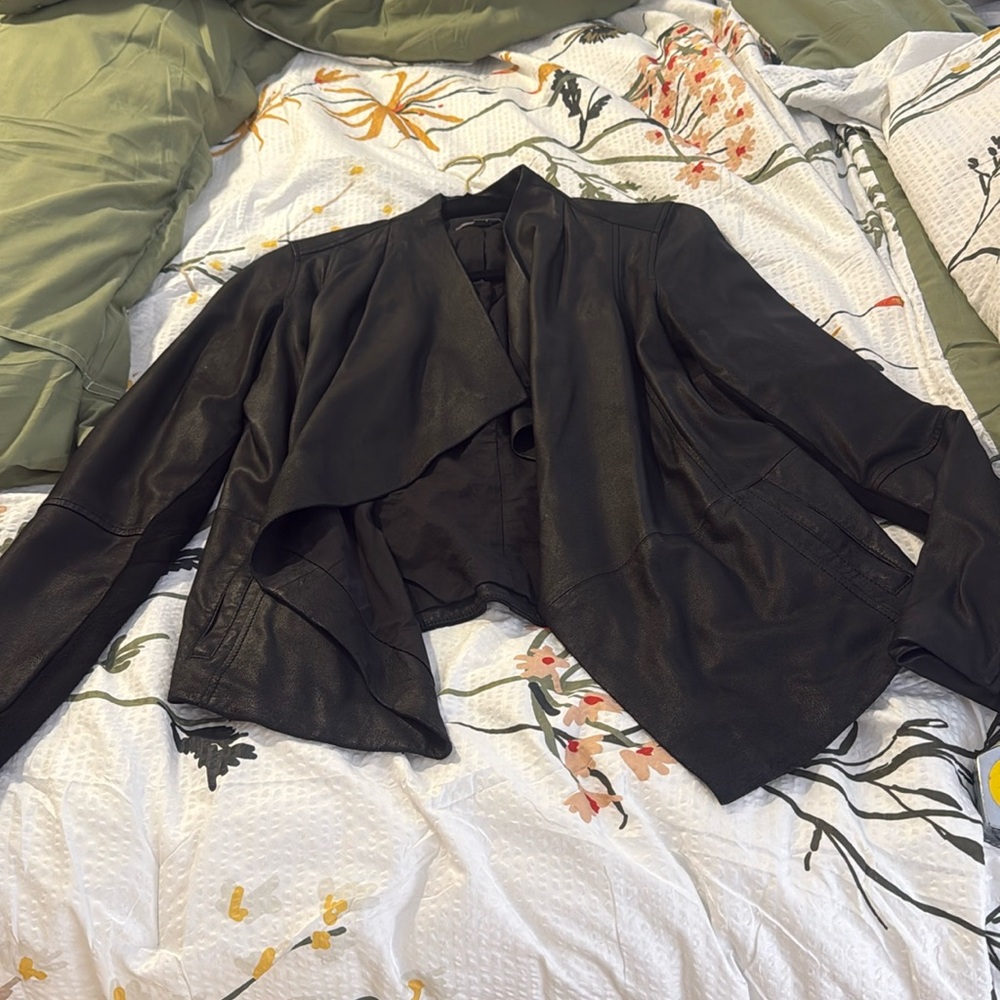 Vince draped soft leather jacket